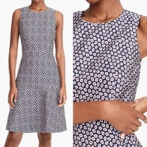 NWT J Crew Piper Foulard Dress in Navy and Pink size 8